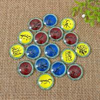 Glass Cabochons with Paper time gem jewelry & flat back mixed colors Sold By Bag