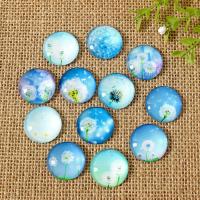 Glass Cabochons with Paper time gem jewelry & flat back mixed colors Sold By Bag