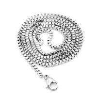 Stainless Steel Chain Ogrlica, Nehrđajući čelik, pozlaćen, modni nakit & bez spolne razlike & različite veličine za izbor, srebro, 10pramenovi/Lot, Prodano By Lot