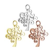 Edelstahl Schmuck Anhänger, Baum des Lebens, plattiert, DIY, keine, 19.5x24mm, Bohrung:ca. 5mm, 5PCs/Menge, verkauft von Menge