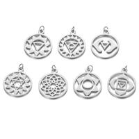 Edelstahl Schmuck Anhänger, plattiert, verschiedene Stile für Wahl & hohl, 19x26mm, Bohrung:ca. 5mm, 5PCs/Menge, verkauft von Menge