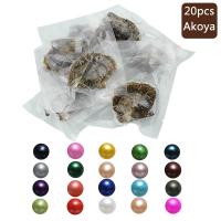 Akoya Cultured Sea Pearl Oesterkralen, Akoya Gekweekte parels, Aardappel, gemengde kleuren, 7-8mm, 20pC's/Bag, Verkocht door Bag