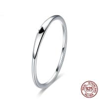 Sterling Silver Jewelry Finger Ring, 925 sterline d'argento, placcato argento vero, unisex & formato differente per scelta & smalto, 2mmuff0c1mm, Misura:5-10, Venduto da PC