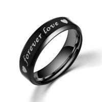 Stainless Steel Finger Ring Unisex  black Sold By PC