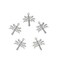 Ciondoli gioielli in acciaio inox, Albero, colore originale, 15x17x1mm, Foro:Appross. 1.4mm, 50PC/borsa, Venduto da borsa