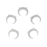 Connettore in acciaio inox, Luna, 1/1 anello del connettore, colore originale, 12.50x14.50x1mm, Foro:Appross. 1mm, 50PC/borsa, Venduto da borsa