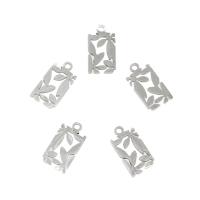 Ciondoli gioielli in acciaio inox, cavo, colore originale, 8.50x15.50x1mm, Foro:Appross. 1.6mm, 50PC/borsa, Venduto da borsa