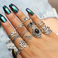 Zink Alloy ring Set, finger ring, plated, 13 stycken & för kvinna, silver, nickel, bly och kadmium gratis, Säljs av Ställ