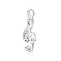 Pendentif en acier inoxydable Cadre, note de musique, pour femme, couleur originale, 5x16.3mm, Trou:Environ 2mm, 10PC/lot, Vendu par lot