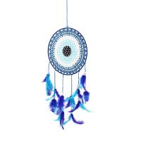 Mode Dreamcatcher, Jern, med Feather, håndlavet, blå, nikkel, bly & cadmium fri, 200x550mm, Solgt af PC