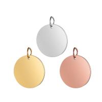 Bijoux pendentifs en acier inoxydable , Plat rond, DIY & styles différents pour le choix, 5PC/lot, Vendu par lot