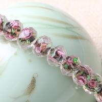 Wewnętrzny kwiatów koraliki Lampwork, fasetowany, dostępnych więcej kolorów, 12mm, otwór:około 1mm, 10komputery/wiele, sprzedane przez wiele