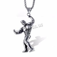 Rozsdamentes acél Ékszerek Medálok, Stainless Steel, Muscle Man, csiszolt, divat ékszerek, 60X37MM, Által értékesített PC