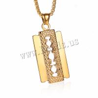 Bijoux pendentifs en acier inoxydable , Acier titane, Razor Blade, Oindre, bijoux de mode, plus de couleurs à choisir, 49X25MM, Vendu par PC