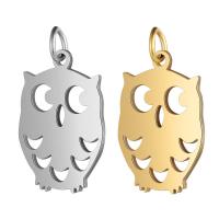 Rustfrit stål Animal Pendler, Stainless Steel, Owl, for kvinde & hule, flere farver til valg, 13.5x24mm, 10pc'er/Lot, Solgt af Lot