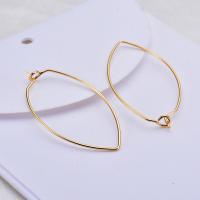 Brass Hook earwire, Sárgaréz, valódi aranyozott, DIY, nikkel, ólom és kadmium mentes, 40x18mm, Kb 100párok/Lot, Által értékesített Lot