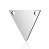 Kontakt i rostfritt stål, ROSTFRITT STÅL, Triangle, 1/1 slinga, ursprungliga färgen, 11x12mm, Hål:Ca 1mm, 10PC/Lot, Säljs av Lot