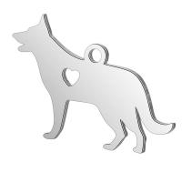 Acciaio inossidabile Animal Ciondoli, acciaio inox, Cane, DIY, colore originale, 15x24mm, Foro:Appross. 1mm, 10PC/lotto, Venduto da lotto