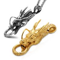 Titanium Steel Pendants Dragon polished DIY Sold Per Approx 23.63 Inch Strand