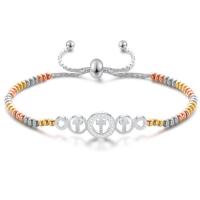 Partículas de acero Pulsera, barniz de secado al horno, para mujer & con diamantes de imitación, más colores para la opción, Vendido para aproximado 5.52 Inch, aproximado 10.24 Inch Sarta