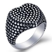 Titanium Staal Finger Ring, mode sieraden & voor de mens & zwart maken, oorspronkelijke kleur, 17mm, Gat:Ca 1mm, Verkocht door PC