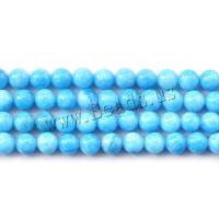 Jade Malaysia Bead, Runde, du kan DIY & forskellig størrelse for valg, Skyblue, Solgt Per Ca. 15 inch Strand