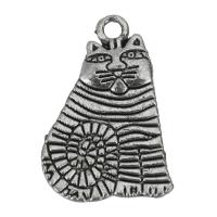 Brass Jewelry Pendants Cat enamel silver color nickel lead & cadmium free Approx 1.5mm Sold By Lot