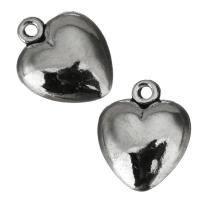 Pendentifs coeur en laiton, argent, protéger l'environnement, sans nickel, plomb et cadmium, 11x13.50x4.50mm, Trou:Environ 1.5mm, 50PC/lot, Vendu par lot