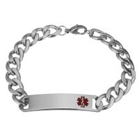 Stainless Steel smycken Armband, 316L rostfritt stål, rostfritt stål Karbinlås, pansarkedja & emalj, ursprungliga färgen, 51x10mm,9.5mm, Såld Per Ca 8.5 inch Strand