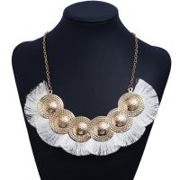 Zinc Alloy Fringe Necklace with Cotton Thread plated for woman nickel lead & cadmium free Sold By Strand