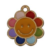 Zinc Alloy Flower Pendants rose gold color plated enamel nickel lead & cadmium free Approx 1.5mm Sold By Lot