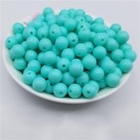 Grânulos acrílicos de cor sólida, acrilico, Roda, azul, 12mm, Buraco:Aprox 1mm, Aprox 500PCs/Bag, vendido por Bag