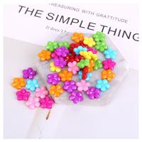 Acrylic Jewelry Beads Flower plated mixed colors 14mm Sold By Bag