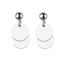 925 Sterling Sølv Drop Earring, platineret, med plast earnut & mode smykker & for kvinde, 8x18mm, Solgt af par