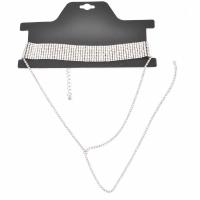 Zinc Alloy choker Ketting, plated, voor vrouw & met strass, meer kleuren voor de keuze, nikkel, lood en cadmium vrij, 25x410mm, Per verkocht Ca 14.97 inch Strand