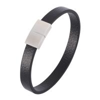 Rustfrit stål smykker Armbånd, Stainless Steel, med Microfiber PU, mode smykker & Unisex, flere farver til valg, 10X3mm, Solgt af PC