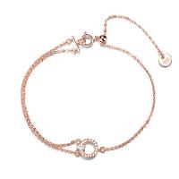 Zirconi micro Bracciale in argento Sterling Pave, 925 sterline d'argento, placcato, Micro spianare cubic zirconia & per la donna, nessuno, Venduto per Appross. 5.9 pollice filo