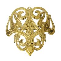 Hollow pendenti in ottone, placcato color oro, gioielli di moda & cavo, assenza di nichel,piombo&cadmio, 46.50x48x0.80mm, Foro:Appross. 1.5mm, 20PC/lotto, Venduto da lotto