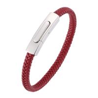 Bracciale gioielli in acciaio inossidabile, acciaio inox, with PU, gioielli di moda & unisex & formato differente per scelta, nessuno, 6mm, Venduto da PC