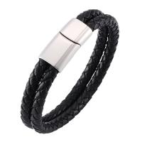 Bracciale gioielli in acciaio inossidabile, acciaio inox, with Split Layer vacchetta, Doppio strato & gioielli di moda & unisex & formato differente per scelta, 6mmx2, Venduto da PC