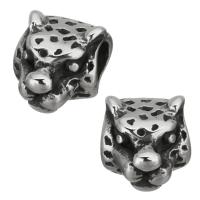 Perline in acciaio inox, Leopardo, Vintage, colore originale, 11x9x13.50mm, Foro:Appross. 5mm, 20PC/lotto, Venduto da lotto