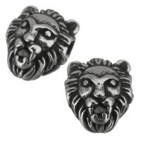 Rostfritt stål pärlor, ROSTFRITT STÅL, Lion, Vintage, ursprungliga färgen, 10x11.50x7mm, Hål:Ca 2.5mm, 20PC/Lot, Säljs av Lot