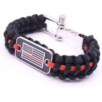 Bracelets de survie, Fibre de polyester, avec acier inoxydable, Résistant à la corrosion & bracelet tressé & multifonctionnel & unisexe, plus de couleurs à choisir, Longueur Environ 9.8 pouce, 10Strandstoron/lot, Vendu par lot