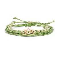 Bracelet en alliage de zinc, avec Ciré Nylon, Placage, Réglable & trois pièces & pour femme, plus de couleurs à choisir, protéger l'environnement, sans nickel, plomb et cadmium, 260mm,290mm,300mm, 3PC/fixé, Vendu par fixé