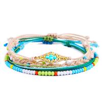 Encerado fio de nylon Conjunto de pulseira, with resina & plástico, 4 peças & Ajustável & para mulher, cores misturadas, níquel, chumbo e cádmio livre, 4PCs/Defina, vendido por Defina