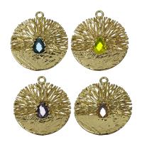 Hollow Brass Pendants with Glass nickel lead & cadmium free Approx 1.5mm Sold By Lot