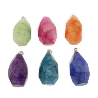 agate veines de dragon Pendentif, avec laiton, Placage de couleur platine, plus de couleurs à choisir, 43x26mm-43x22mm, Trou:Environ 4x6mm, Vendu par PC