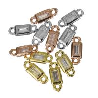 Mosaz Šperky Connector, á, se zirkony & 1/1 smyčka, více barev na výběr, nikl, olovo a kadmium zdarma, 10.50x4x2mm, Otvor:Cca 1.5mm, 50PC/Lot, Prodáno By Lot