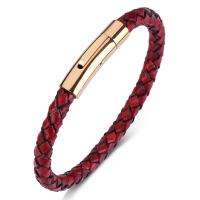 PU Cord Karkötők, Stainless Steel, -val PU, divat ékszerek & különböző méretű a választás & az ember, 6mm, Által értékesített PC