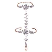 Kristal Teen Anklet, met Zinc Alloy, plated, mode sieraden & voor vrouw, meer kleuren voor de keuze, 30+6cm, Verkocht door Strand